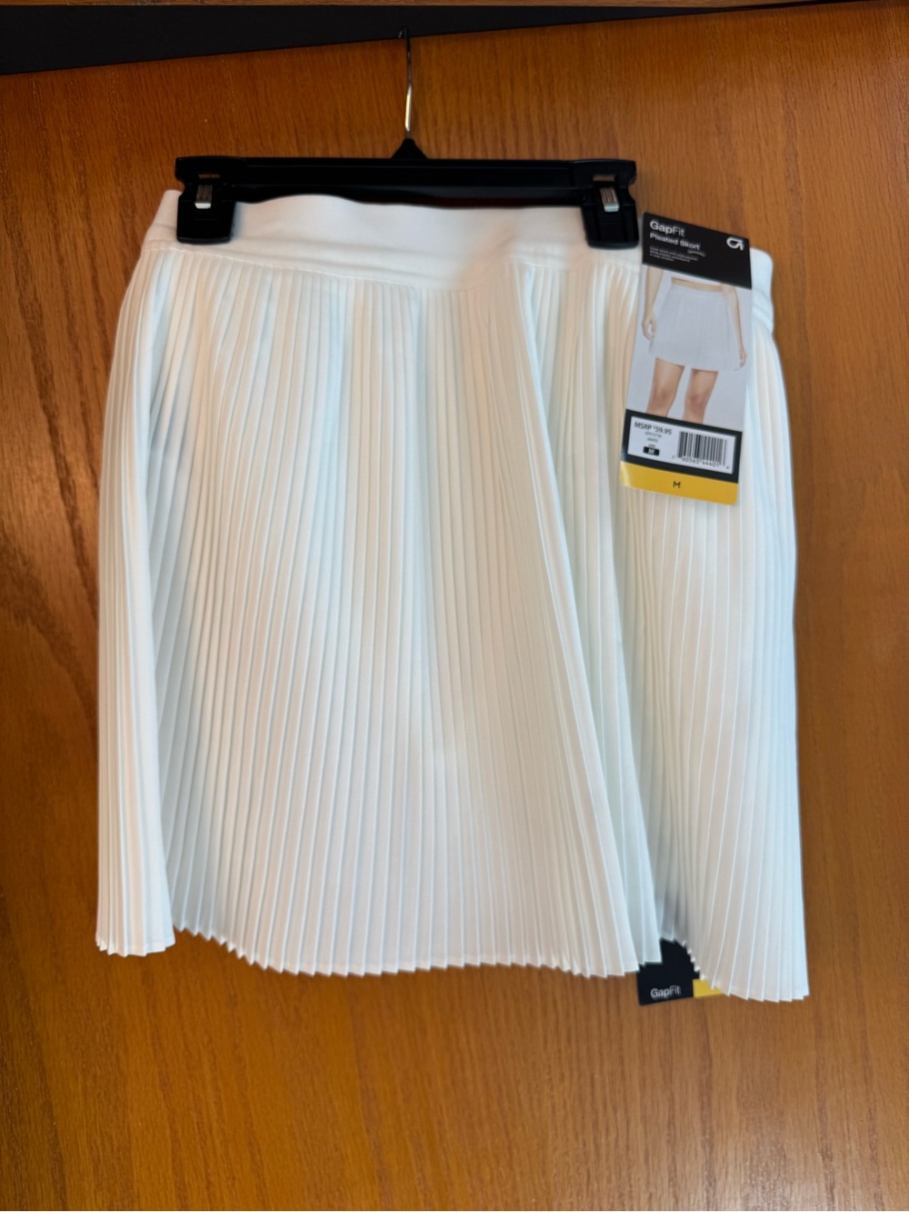 GAP White Pleated A-Line Skirt skort with shorts underneath